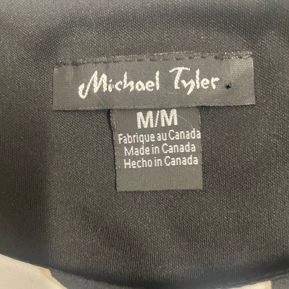 Michael Tyler Black & White Abstract Patterned Long Sleeve Sheath Dress  Size M - Picture 7 of 13